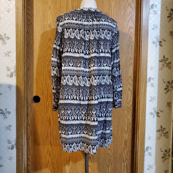 Thakoon Collective long sleeve paisley print mini shift dress rayon size 2 - Picture 8 of 10